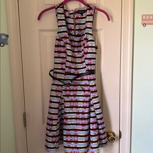 My Michelle Multicolor Striped Skater Style Dress
